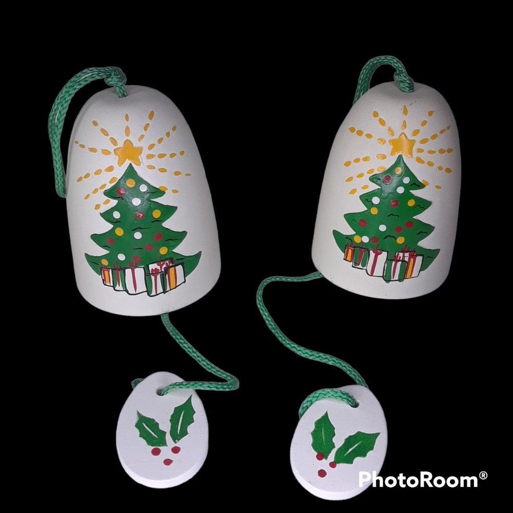 Vintage 1984 Ceramic Christmas Bell Chimes by Paul Marshall